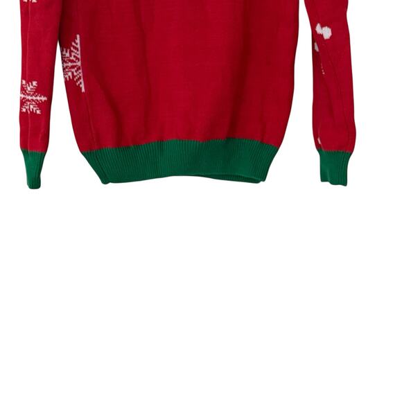 Ugly Christmas Sweater Red Green Sequin Change Naughty Nice Pullover Sweater M - Picture 6 of 11